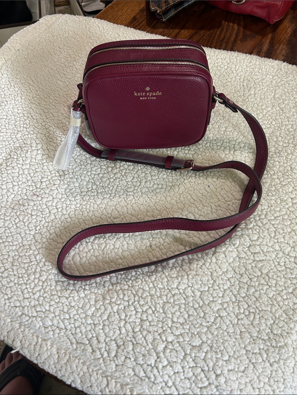 kate spade Pebbled Leather Crossbody in Plum Wine - Picture 4 of 4